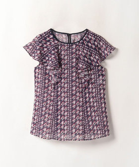 バイヤスチドリプリントフレアスリーブブラウス|allureville OFFICIAL