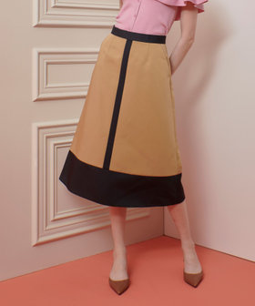 LOULOU WILLOUGHBY】バイカラーフレアスカート|allureville OFFICIAL