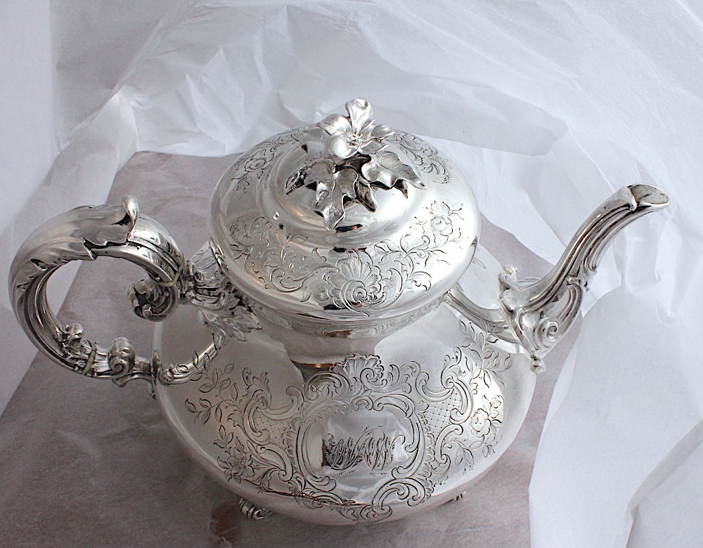 Sold：シルバーティーポットBarnard 1844年 | アリスアンティークス