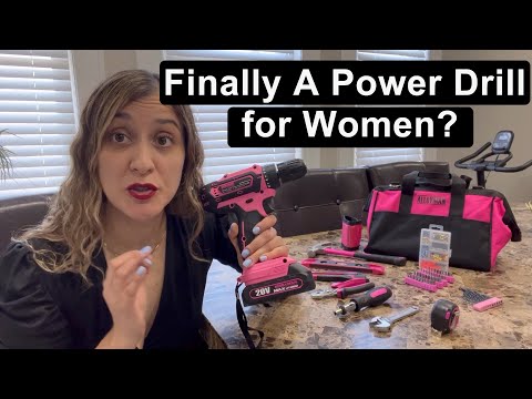 Alloyman 3/8 Inches Pink Drill Set for Women 135 Pcs Cordless Drill To