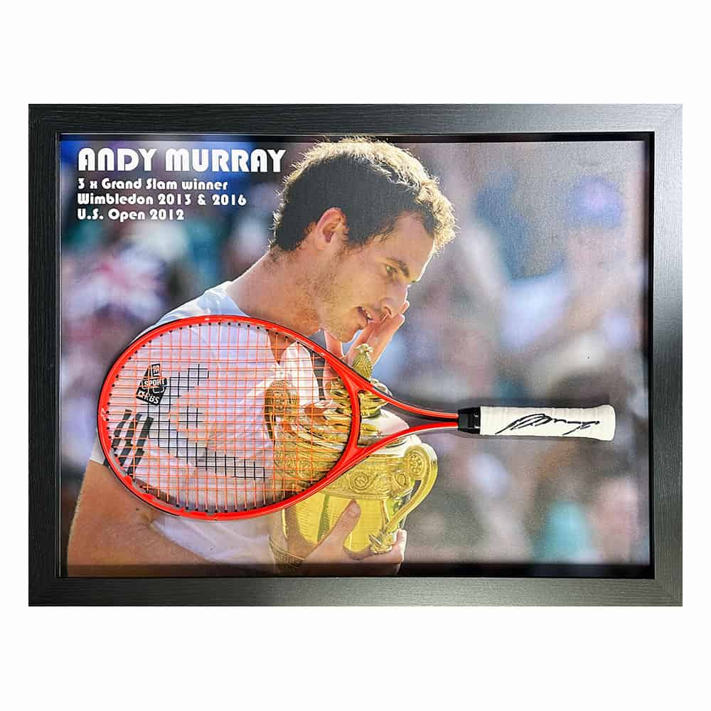 アンディ・マレーの額入り＆サイン入りヘッドラケット - オールスター