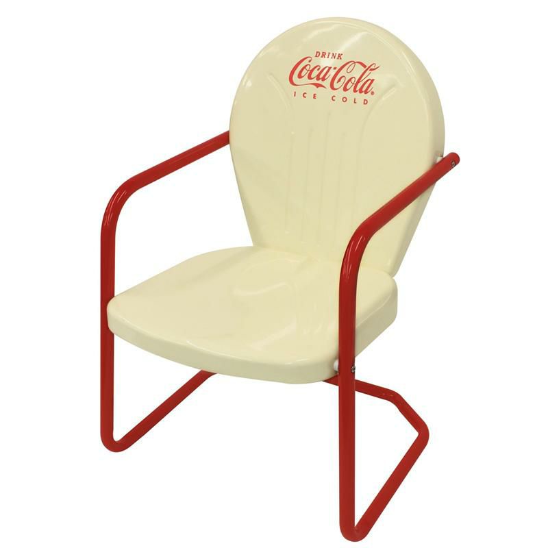 コカコーラ メタル テーブル チェア セット クリーム レトロ