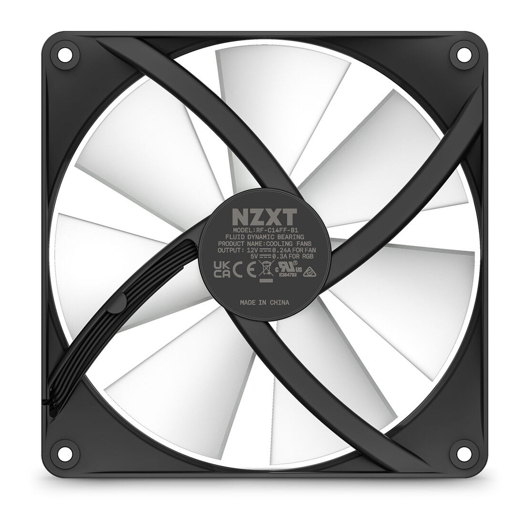 NZXT 140mm Hub-Mounted F140 RGB Fans with RGB Controller