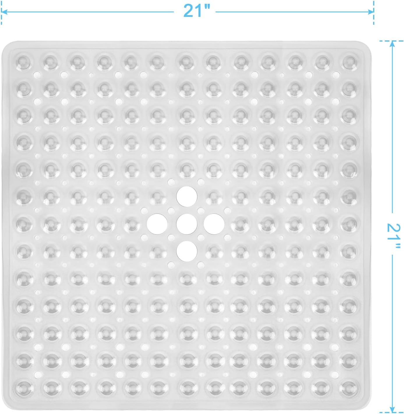 AmazerBath Square Non Slip Bathtub Mat, 21 x 21 Inches