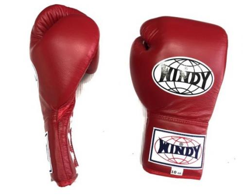 WINDY ボクシンググローブ 10 oz 赤 紐タイプ WINDYグローブRED 10OZ