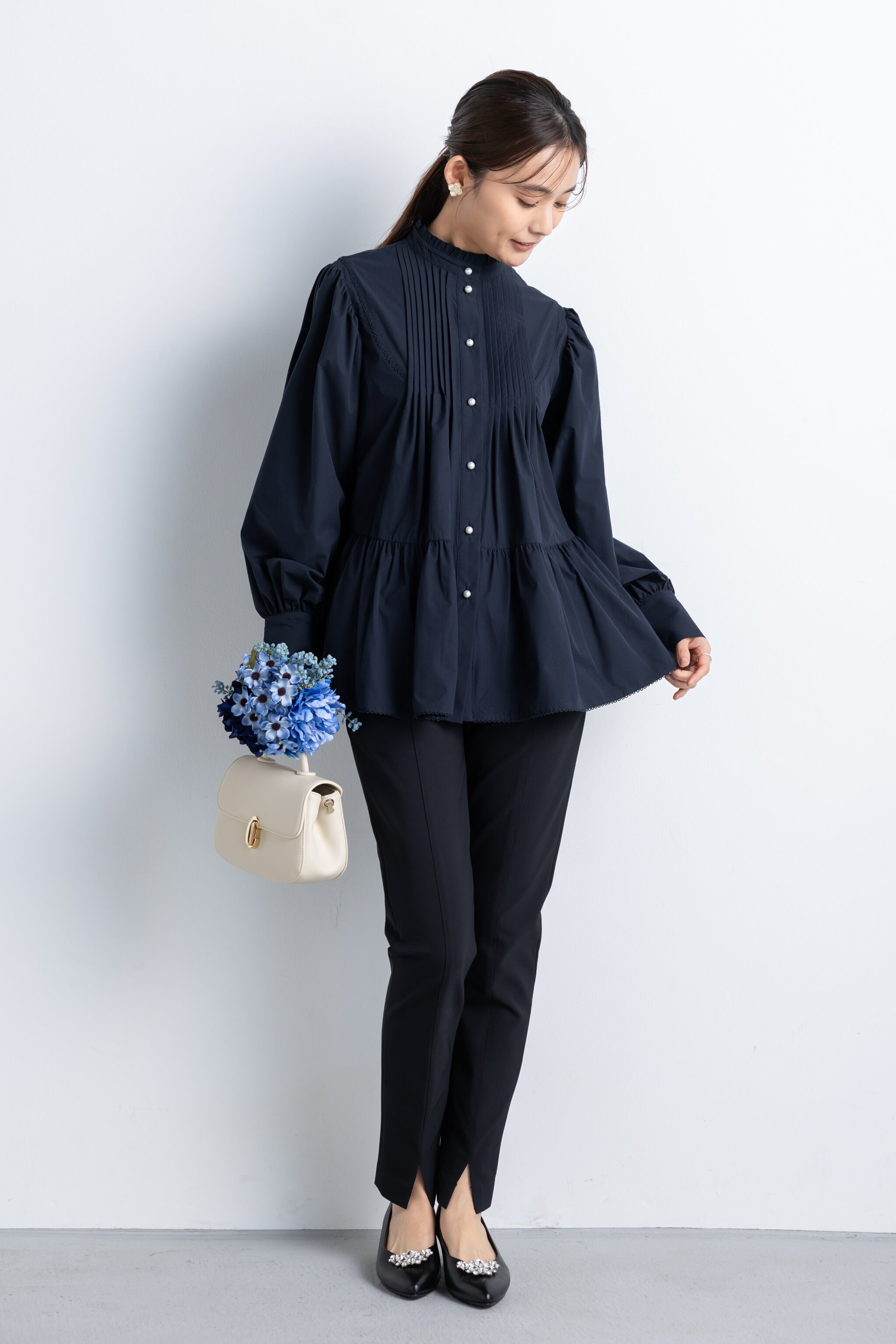 Keep clean】フリルカラーピンタックチュニックブラウス – Ame no chi Hare