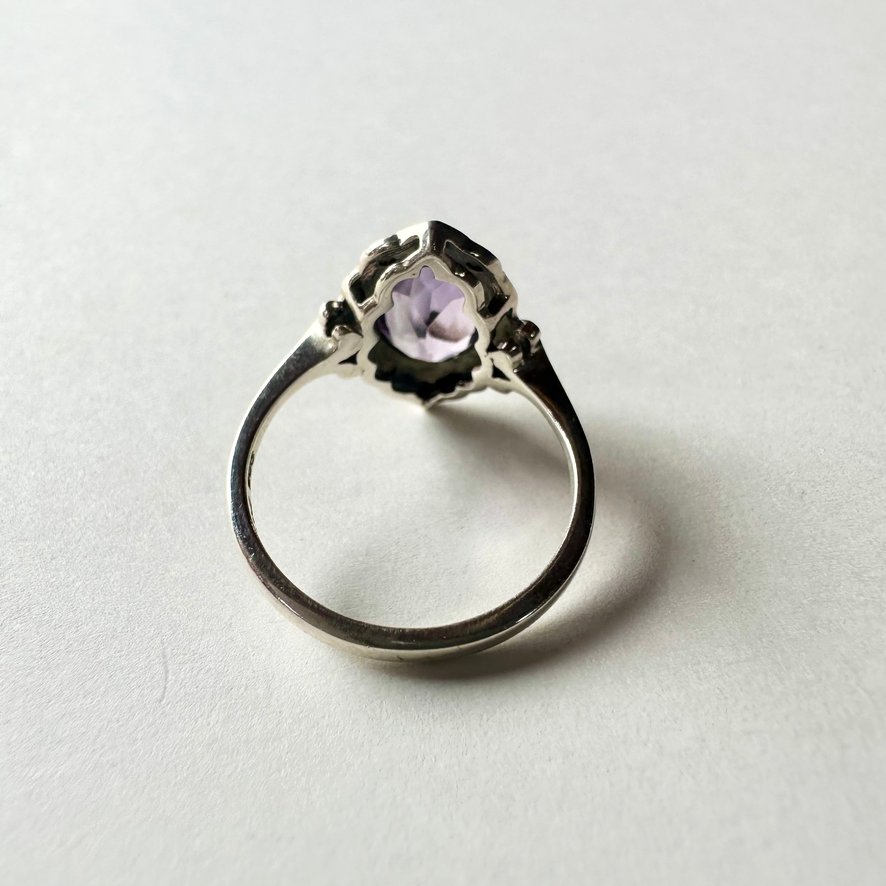 アメジスト＆マーカサイト シルバーリング(鑑別書付) 12.5号 – Amelie