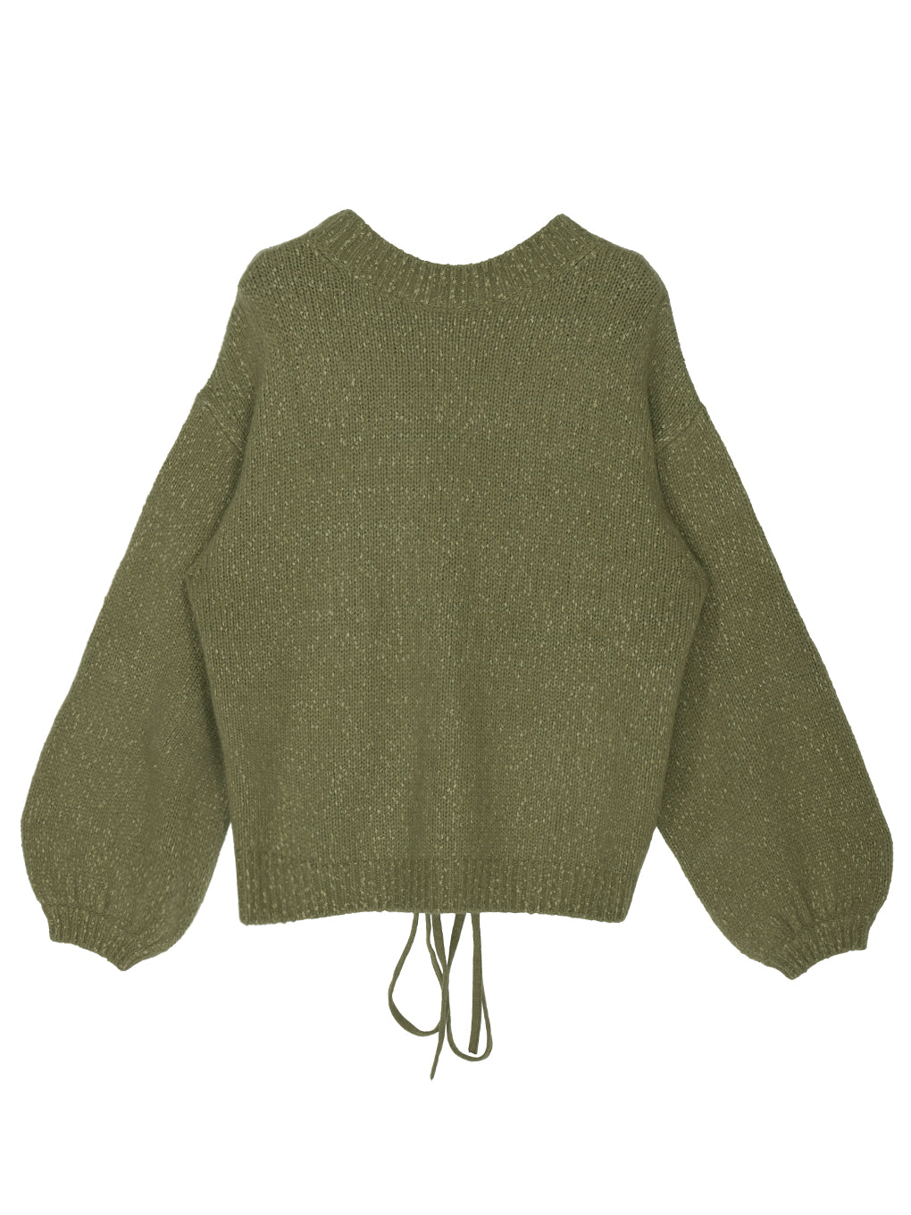 BACK OPEN LACE UP KNIT TOP