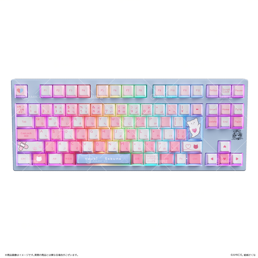 再販】結城さくな × AMICIS ゲーミングキーボード 80HE 日本語配列