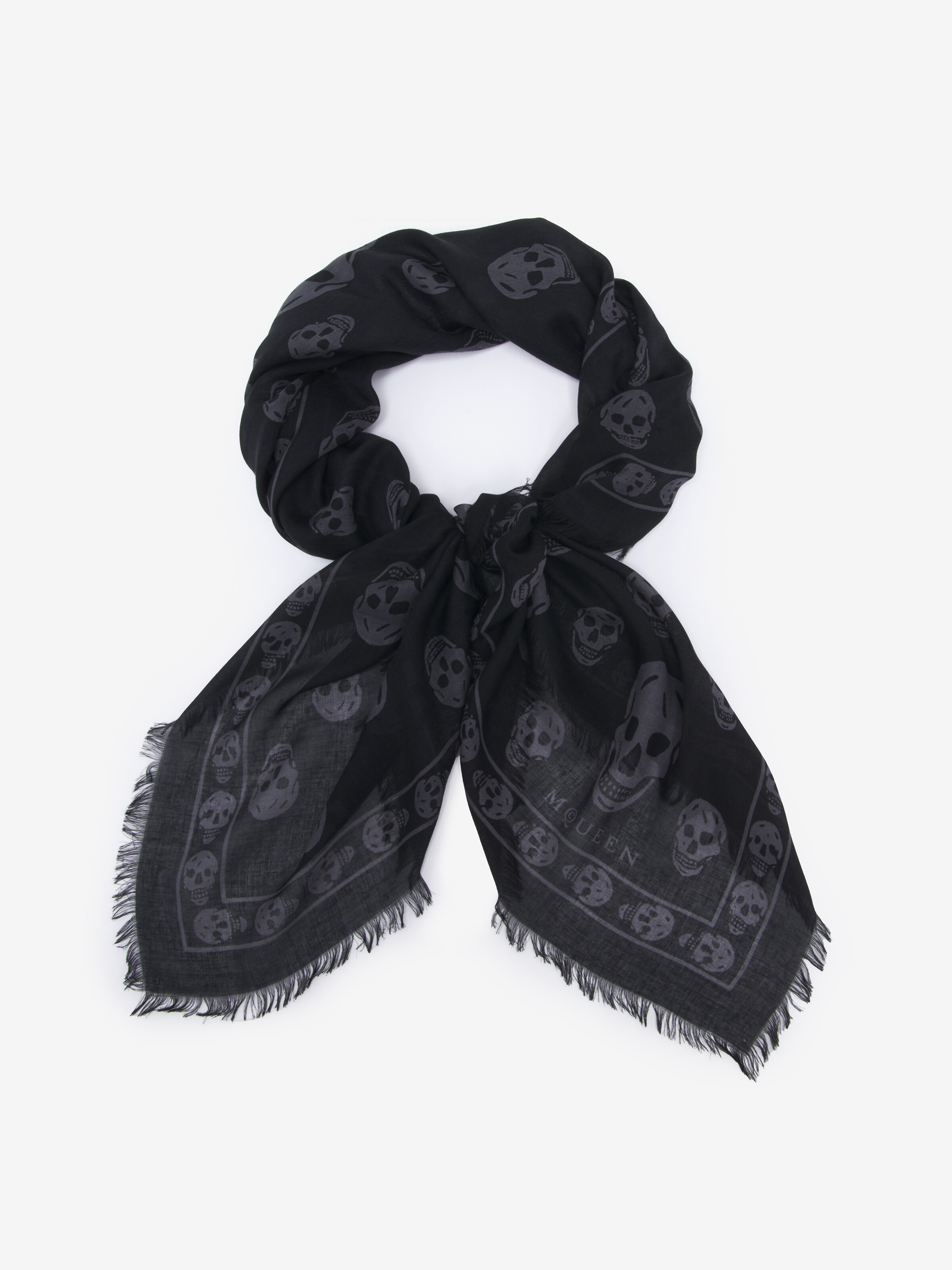 Men's Classic Skull Foulard in Black/Dark Grey | McQueen CA
