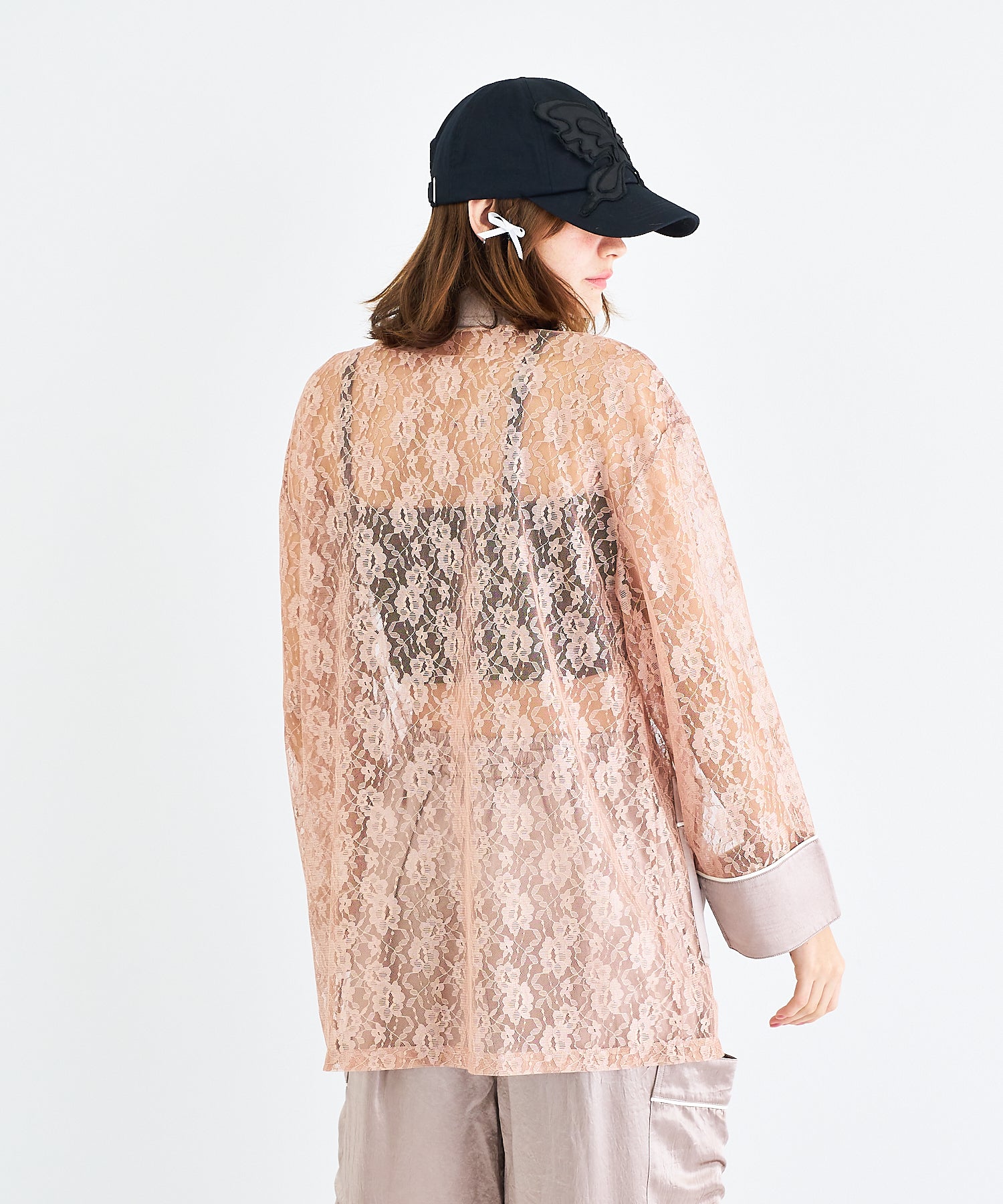 サテンタッチレースダブルジャケット – ANNA SUI NYC