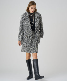 セットアップ対応商品】モノトーンリボンツイードコート|ANAYI