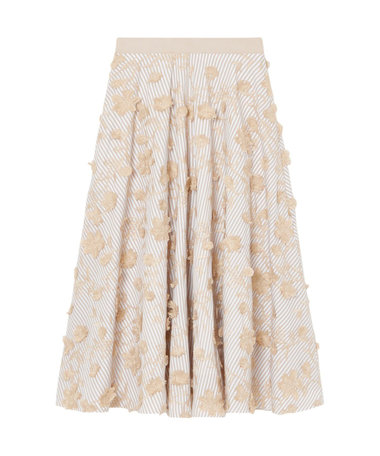 ストライプフラワー刺繍フレア スカート|ANAYI OFFICIAL ONLINE STORE