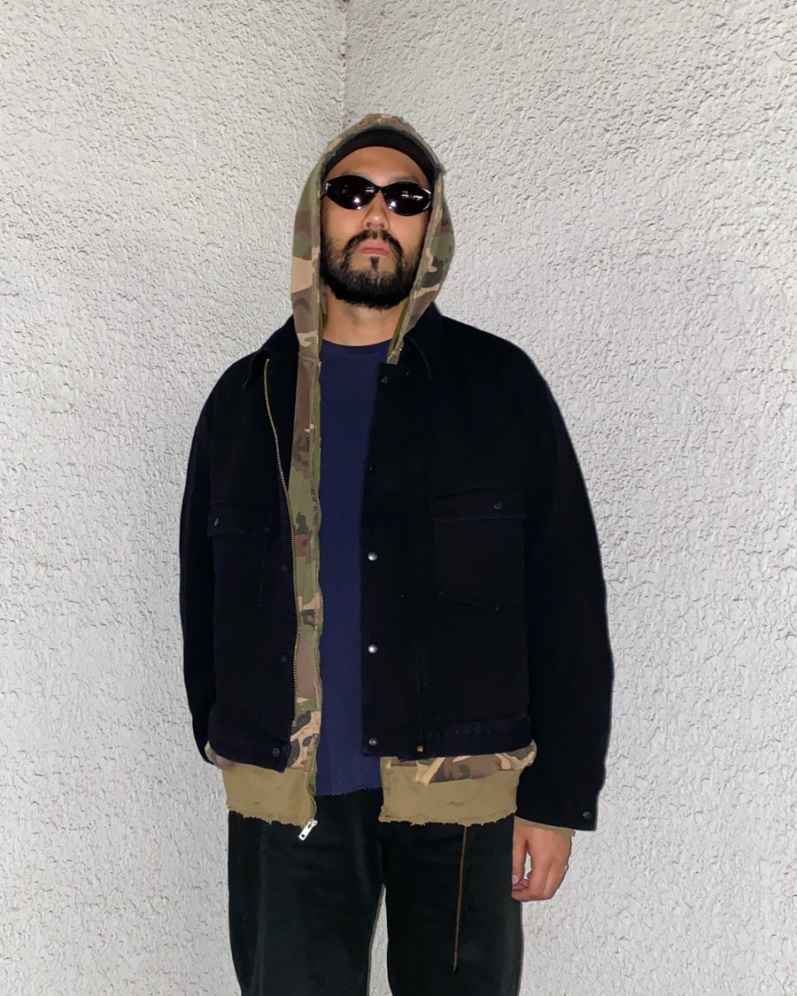 AN397 HEAVY PIQUE WORK JACKET BLACK – ANACHRONORM