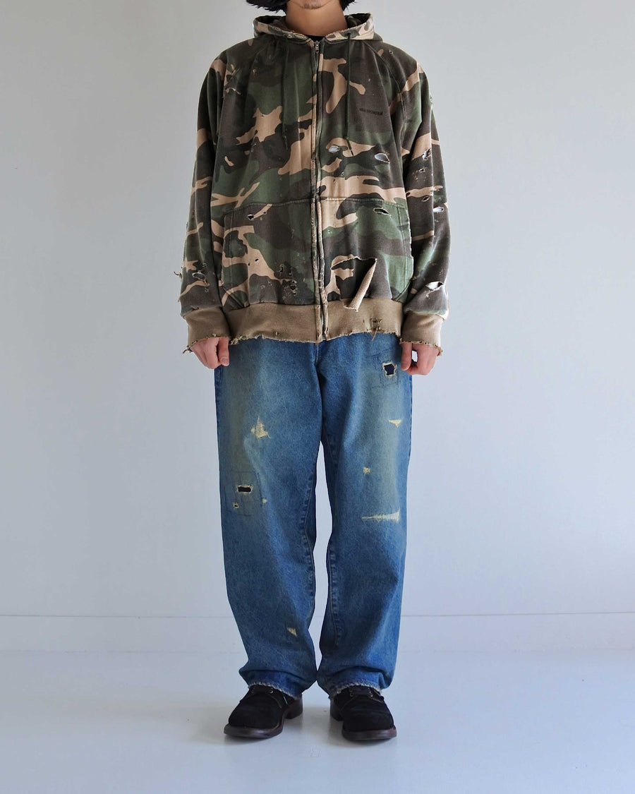 AN371 HARD DAMAGED INNER WAFFLE SWEAT PARKA WOODLAND – ANACHRONORM