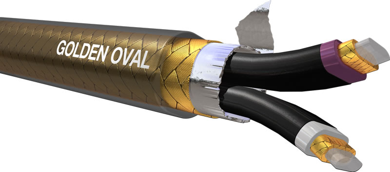 Gold Oval Instrument Cable - Analysis Plus