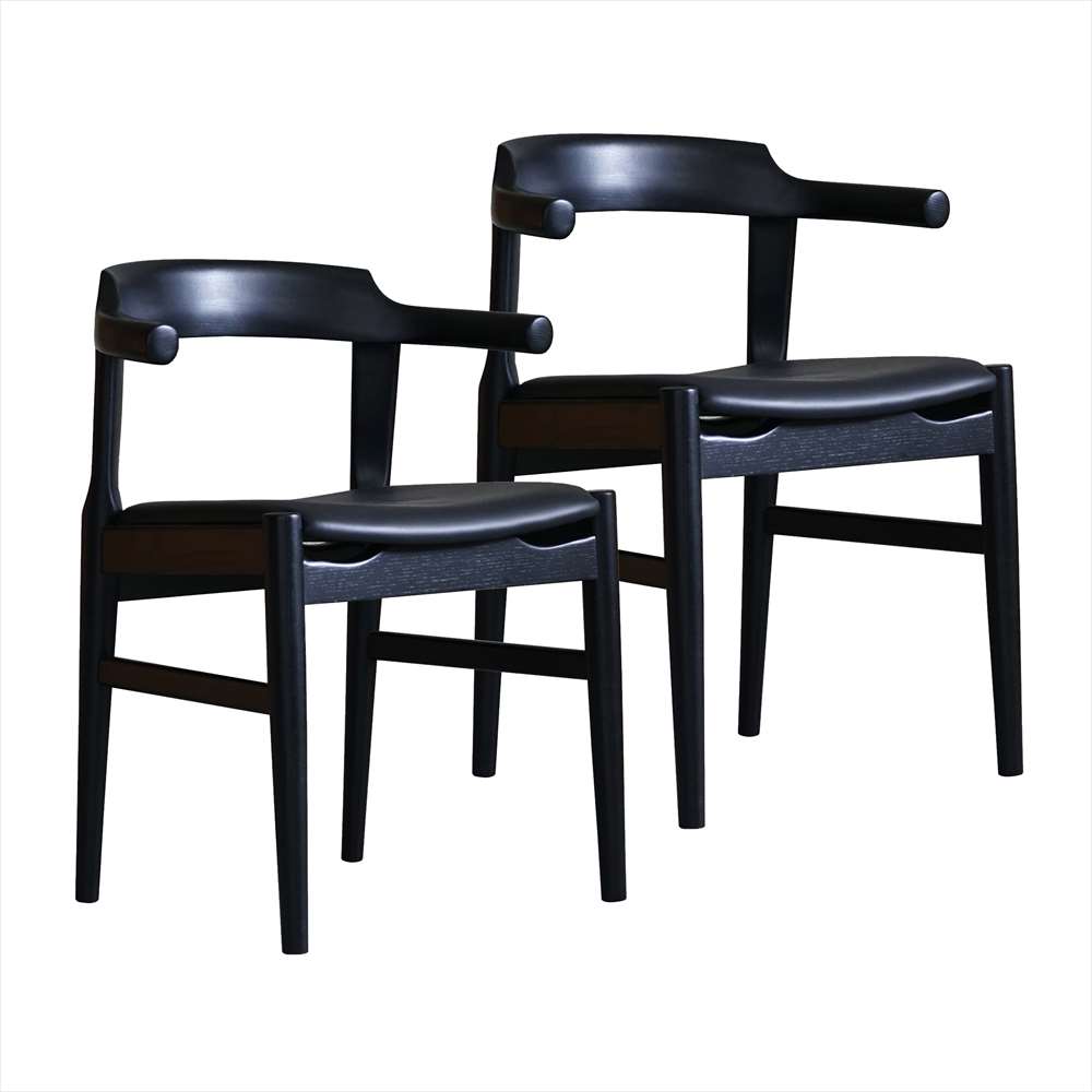 2脚セット ブラック】ハンス・J・ウェグナー PP58 アームチェア 木製