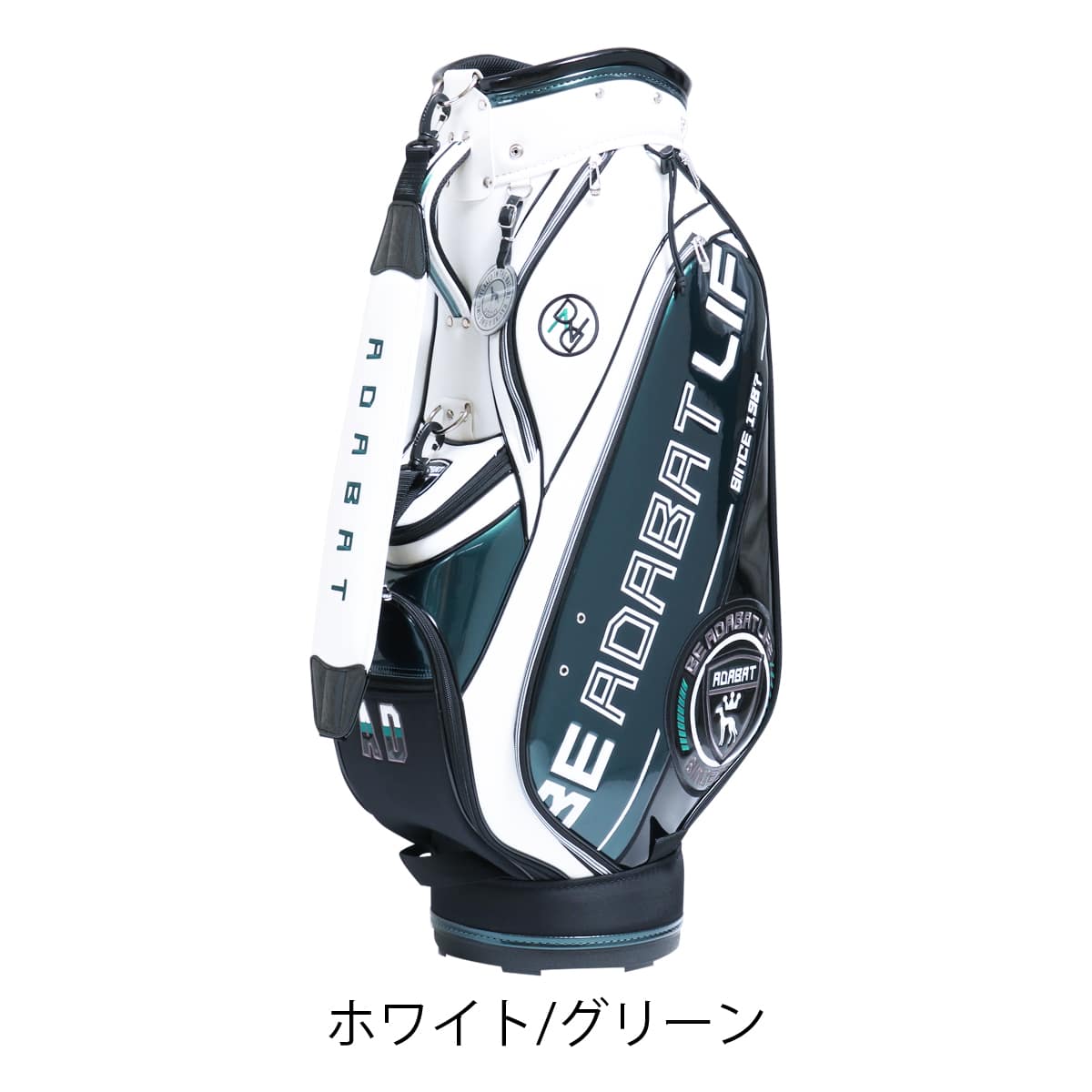 adabat アダバット ゴルフ キャディバッグ ABC429 ホワイト/グリーン