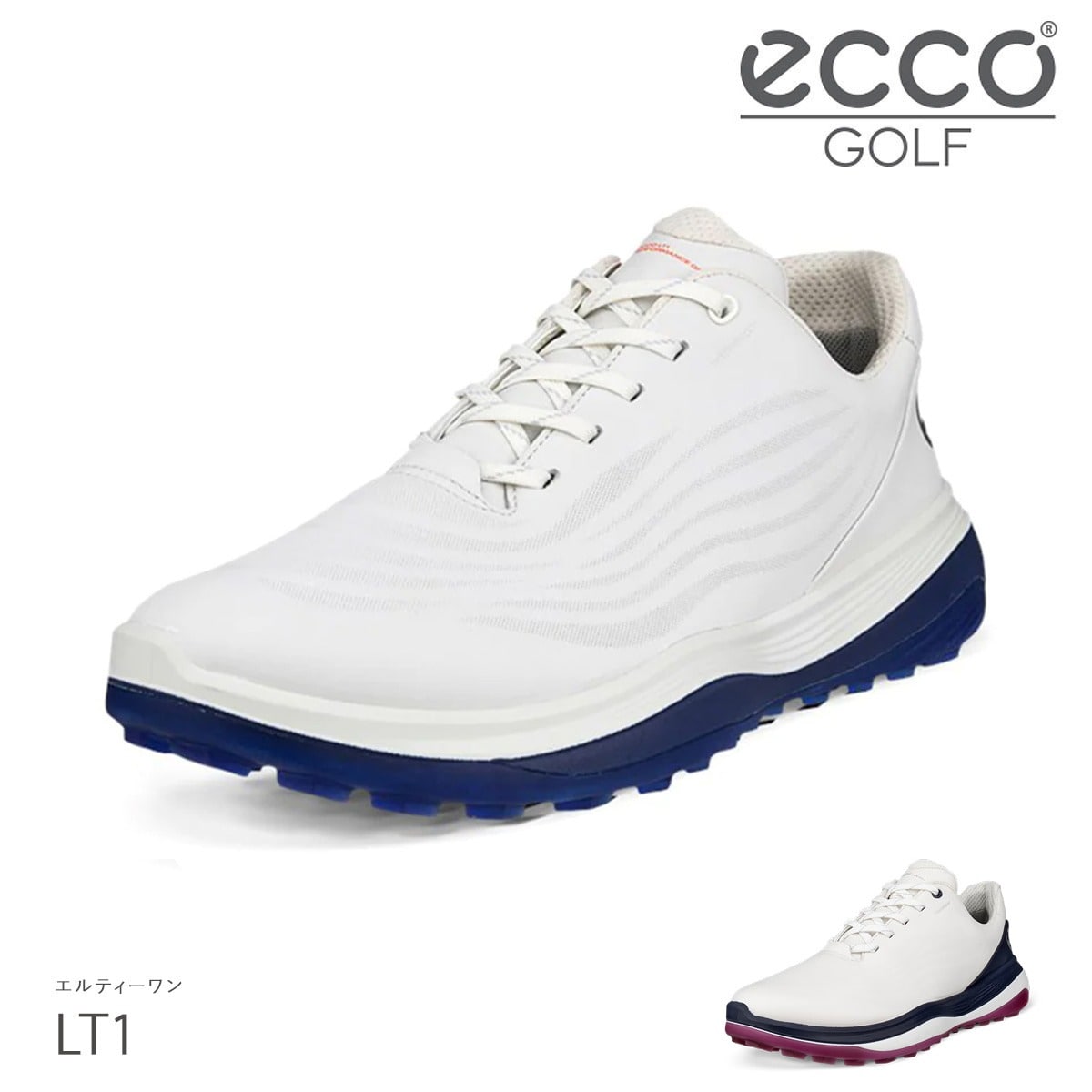 ECCO エコー ゴルフ シューズ LT1 LACE 132264 WHITE/BLUE(【M40】25.0