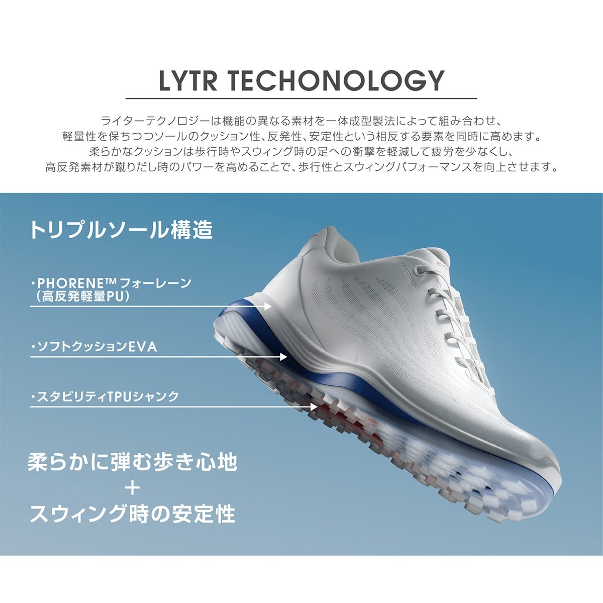 ECCO エコー ゴルフ シューズ LT1 LACE 132264 WHITE/BLUE(【M40】25.0