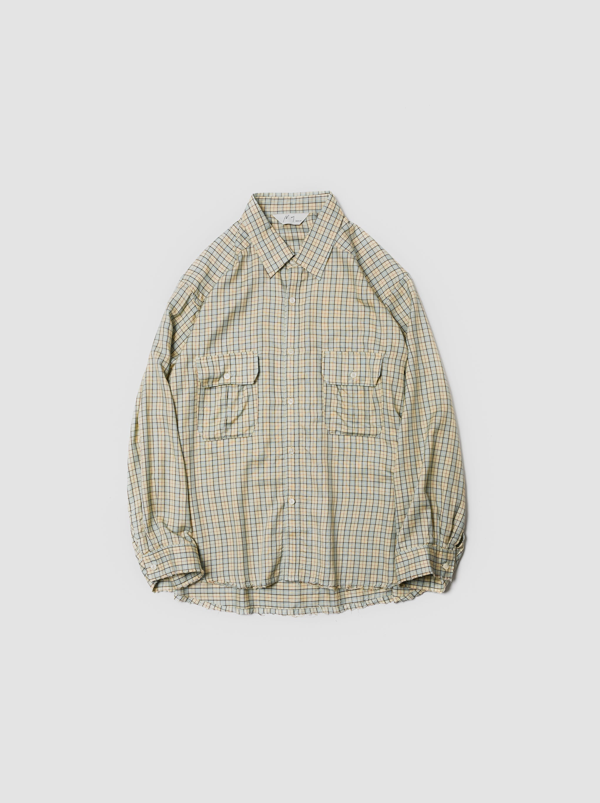 ANCELLM / NEL CHECK OVER WORK SHIRT -CREAM – and father