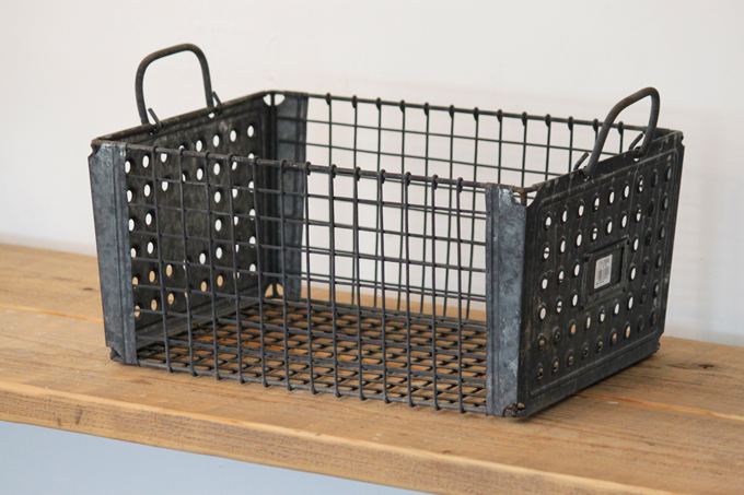 D.M.S GYM 21L RAW ワイヤー バスケット かご ヴィンテージ調 収納