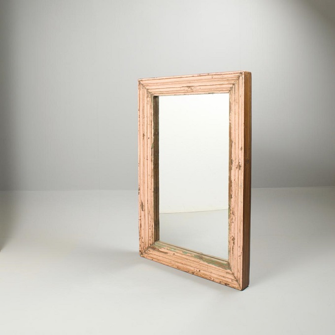 希少美品ウォールミラーオーバルミラー無垢重厚壁掛け鏡ヴィンテージ