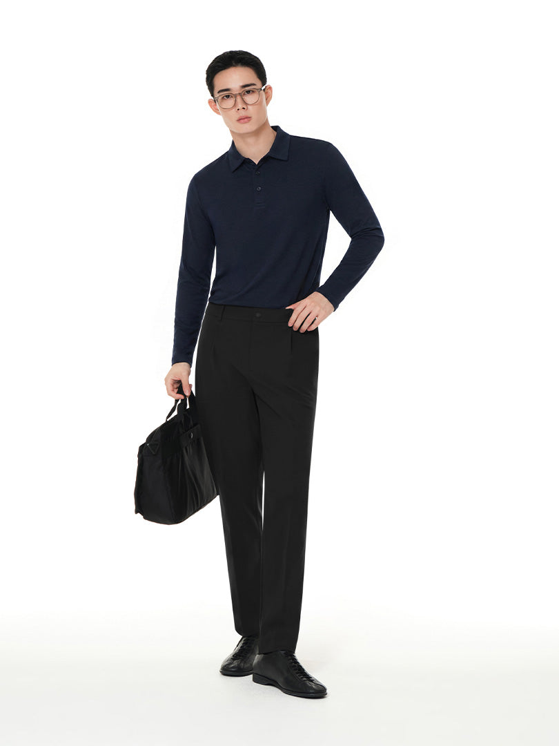 Airsolid メンズ ライト裏起毛 スラックス (バンドver / ゴルフver