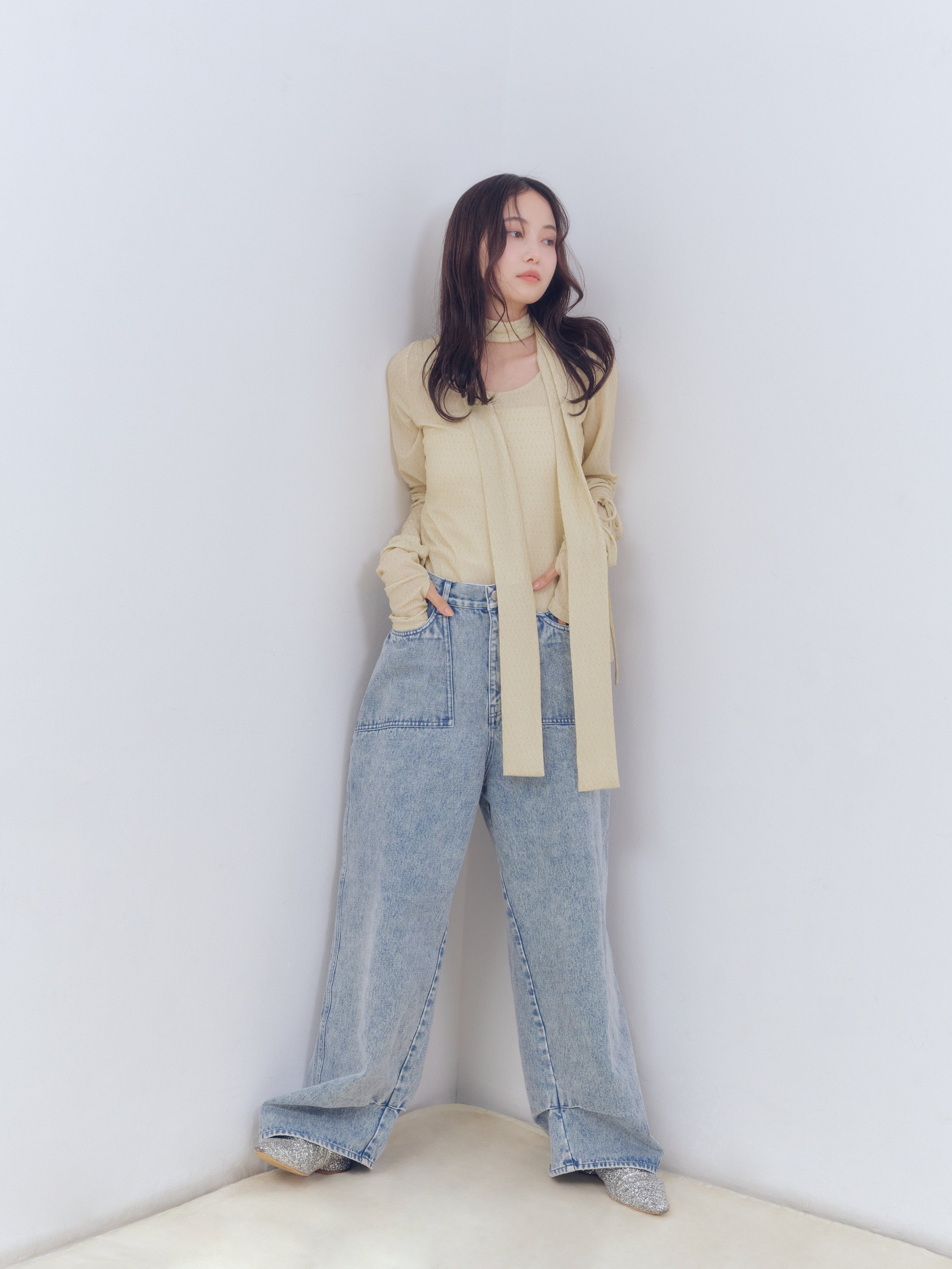 back slit curve denim pants – andequal