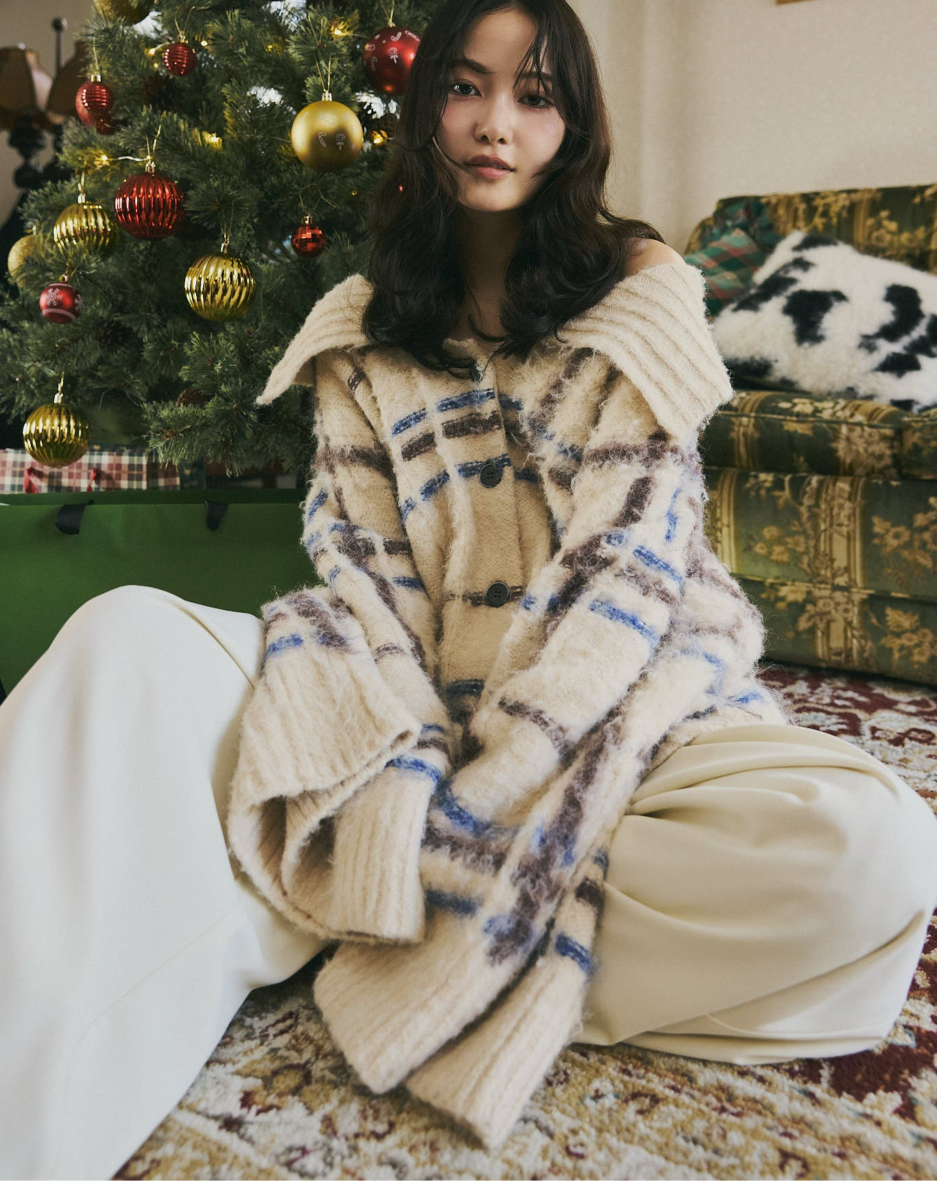 checked pattern knit – andequal