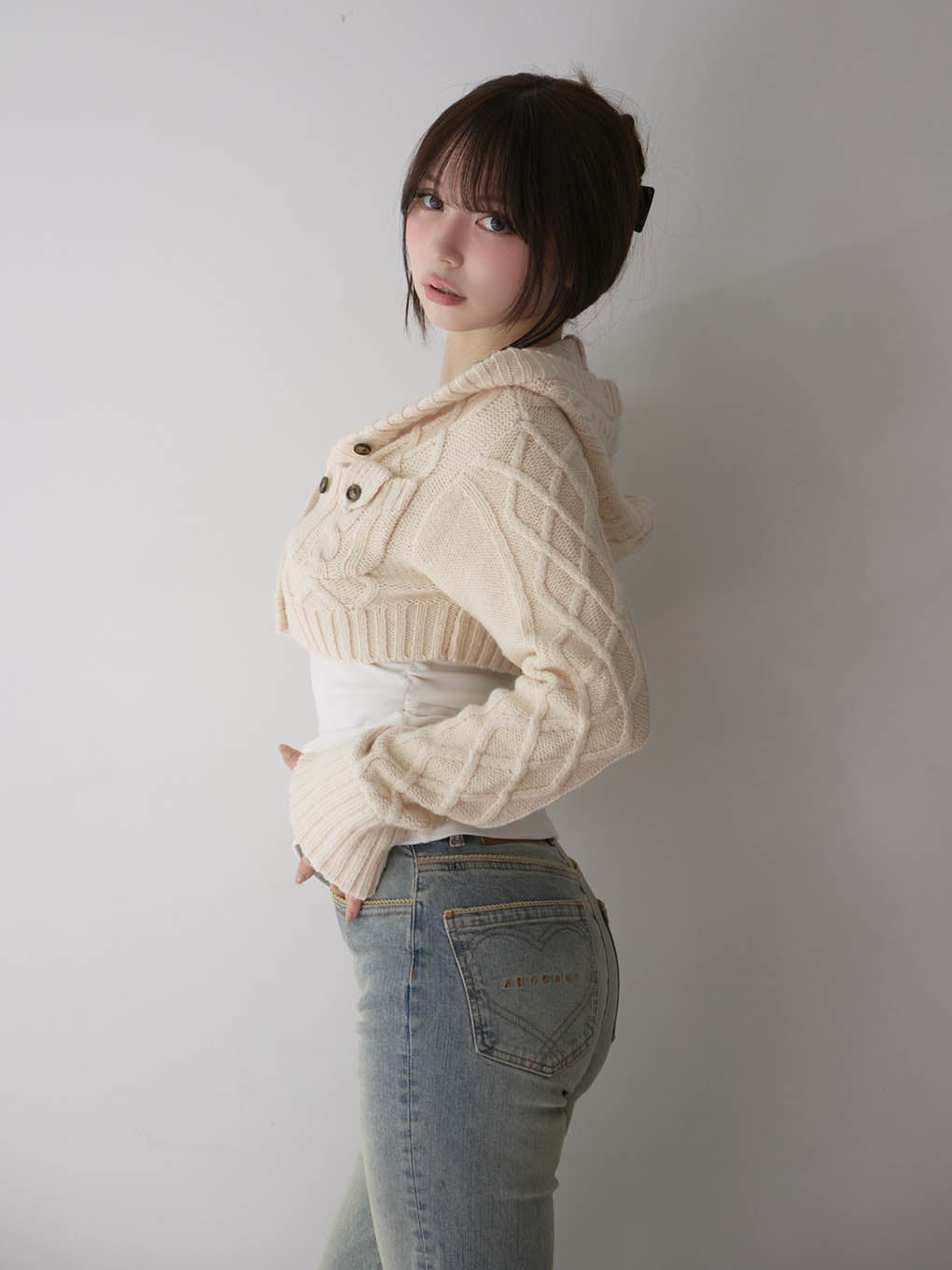 ANDMARY】Mary logo cable knit set