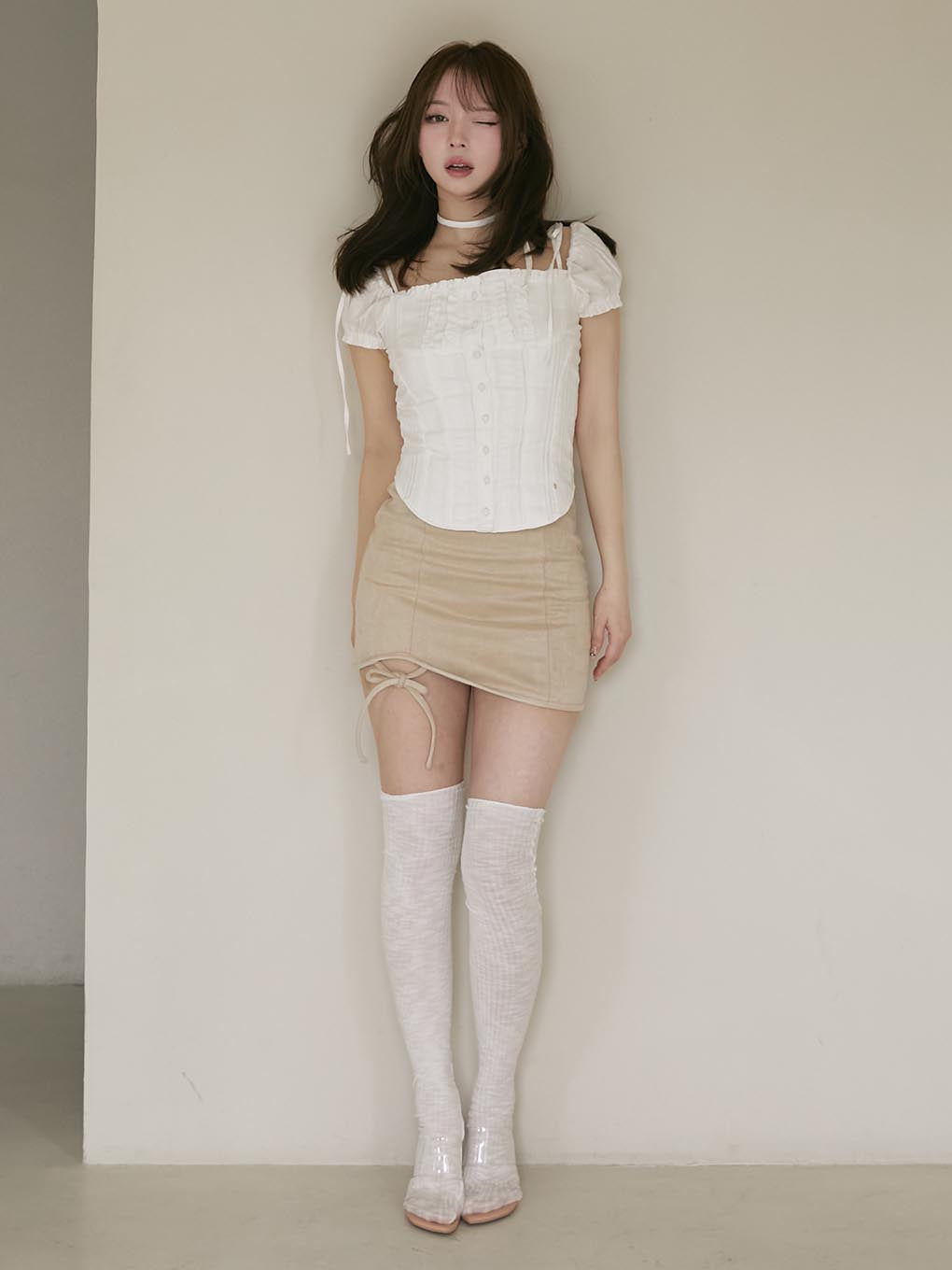 ANDMARY】Kitty frill blouse