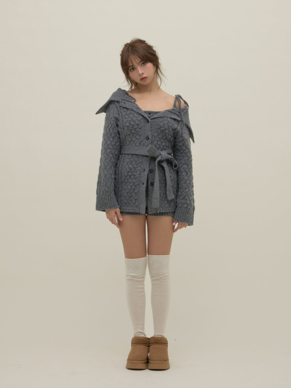 ANDMARY】Pam cable knit set up
