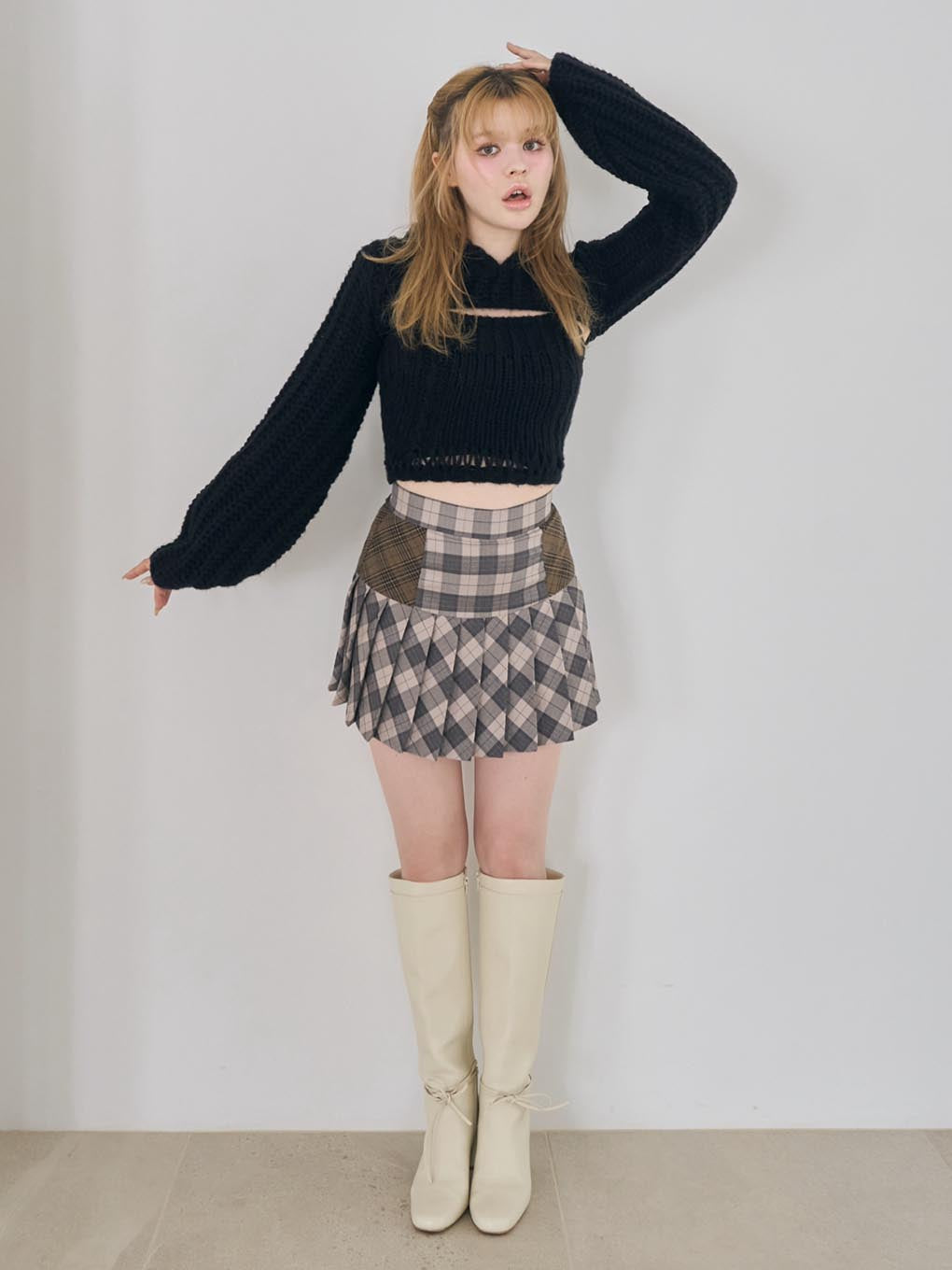 ANDMARY】Leo hood knit set