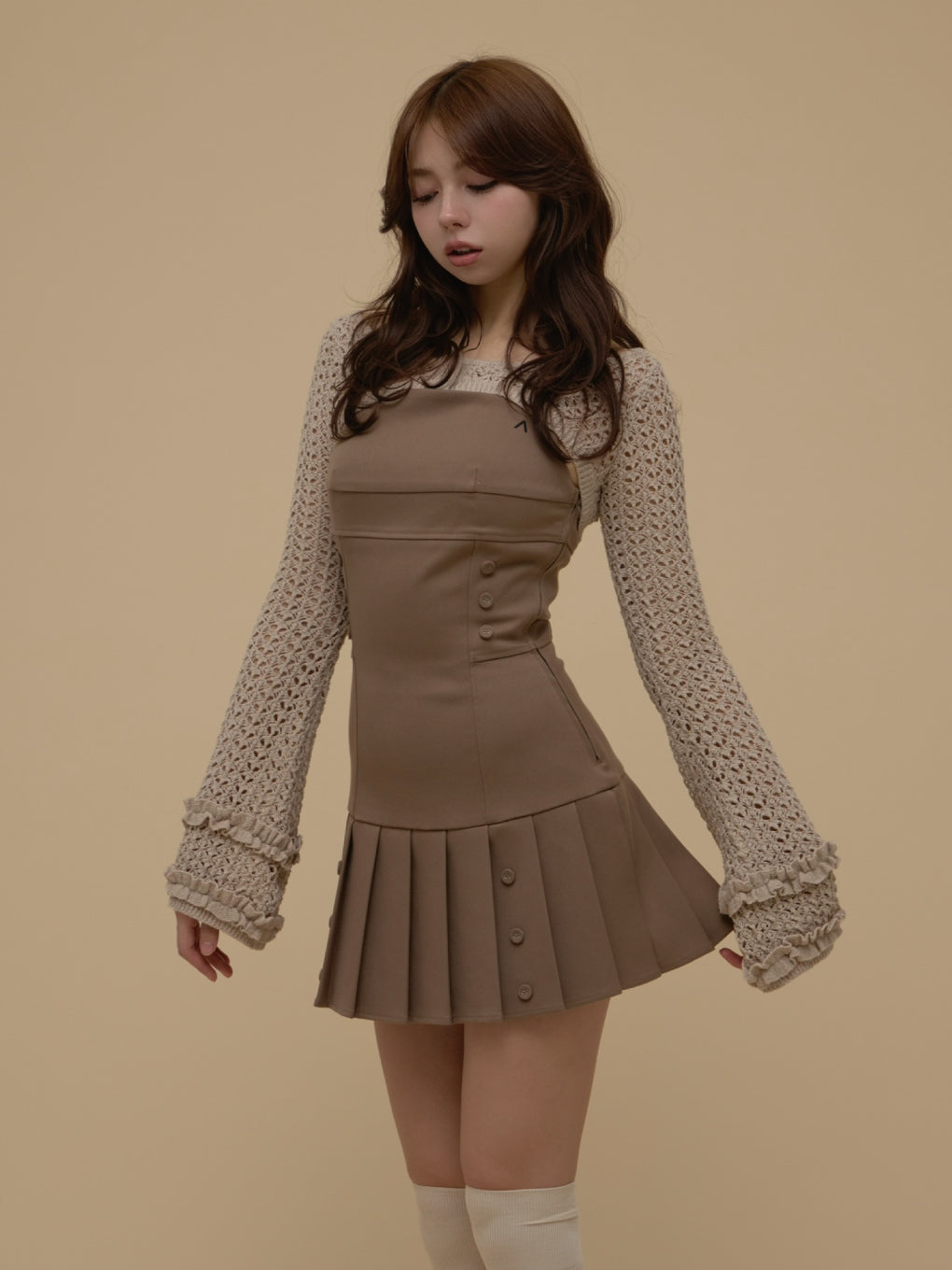ANDMARY】Grenda pleats set mini dress