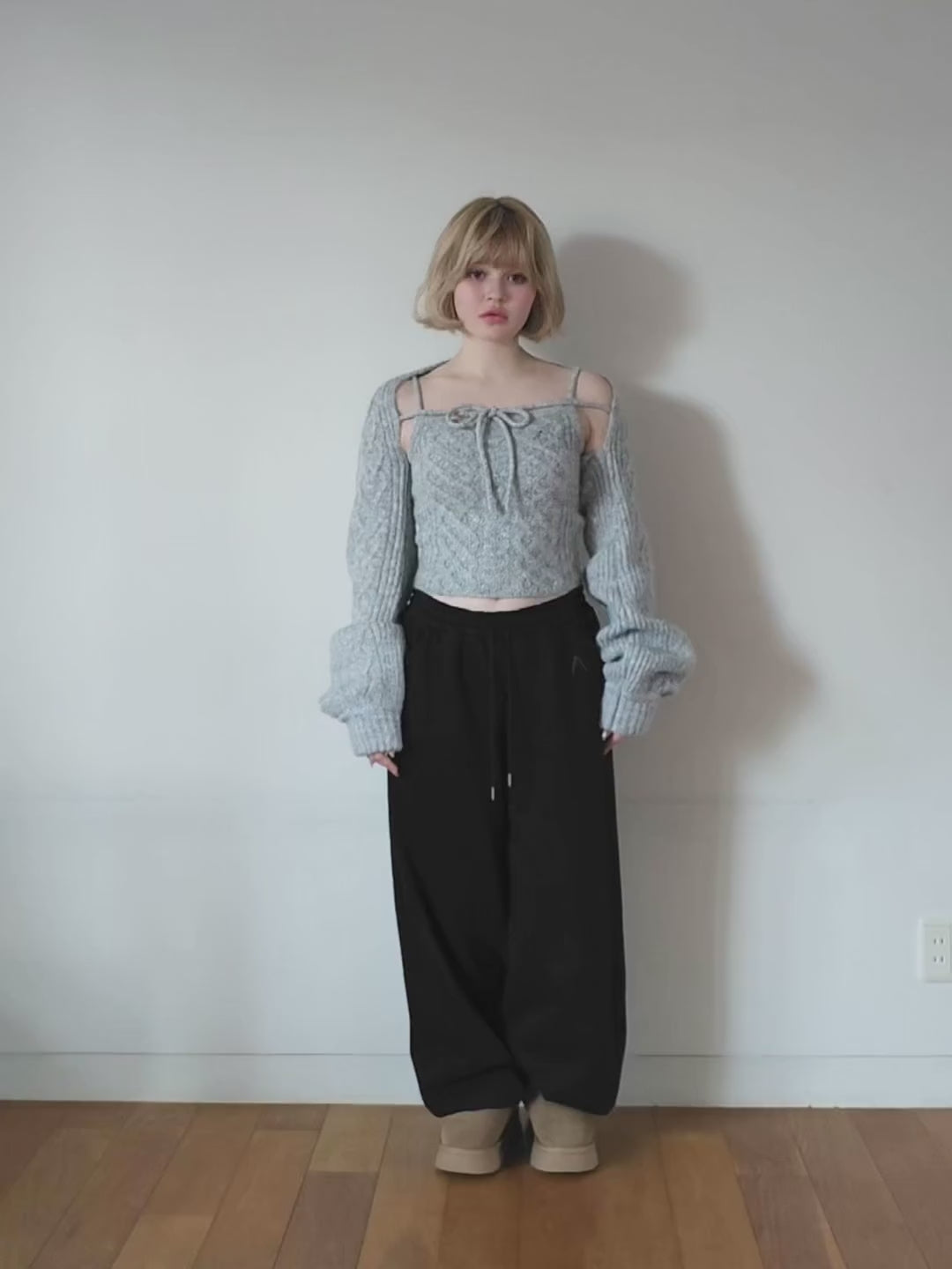 Heart cable knit set