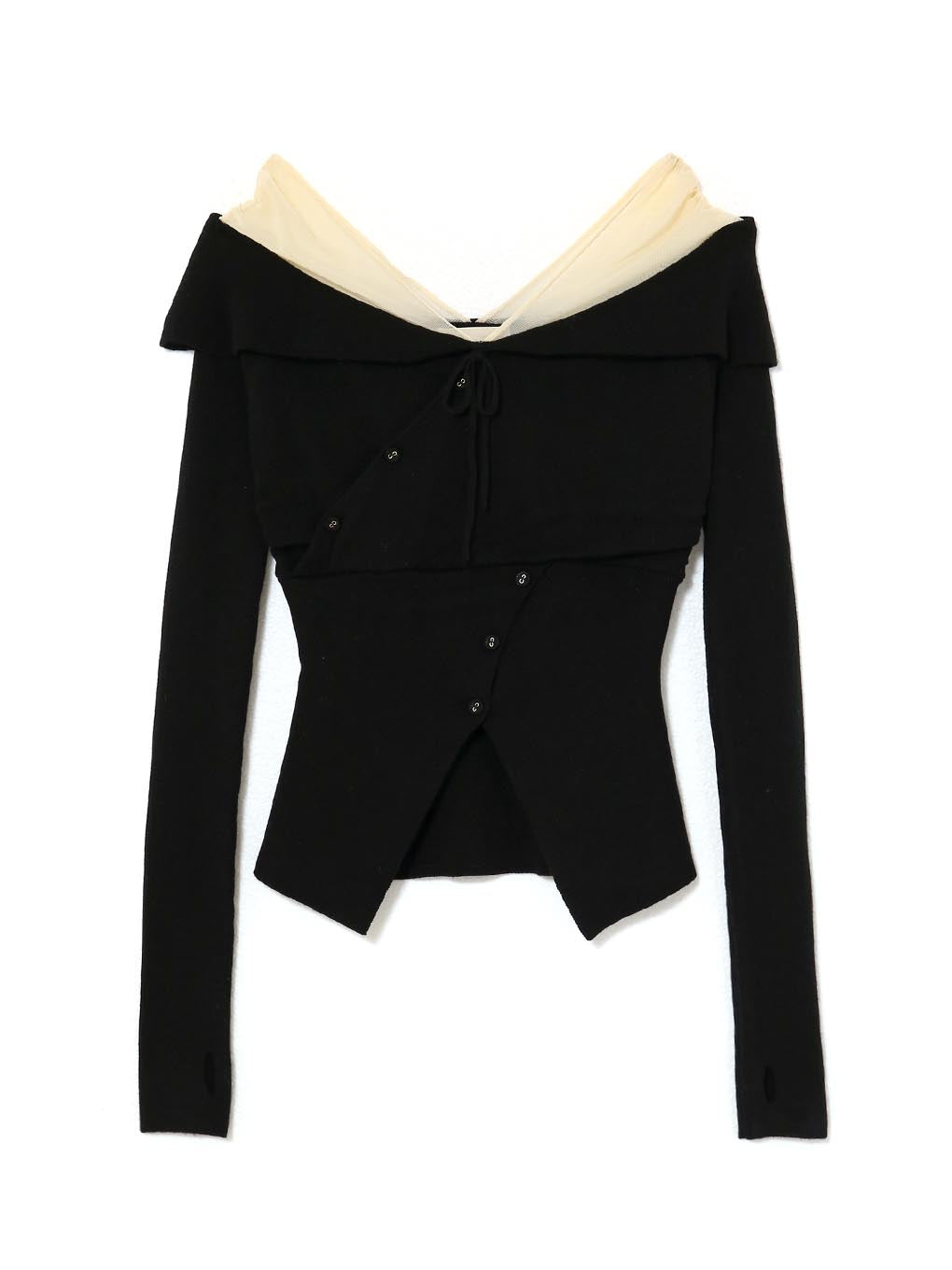 ANDMARY】Lazy tulle knit tops