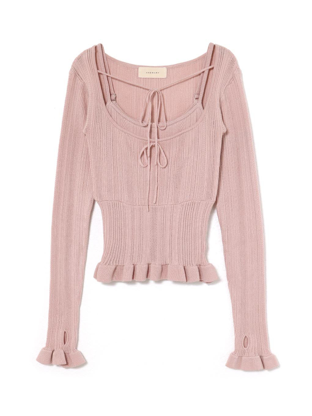 ANDMARY】Crochet frill knit tops