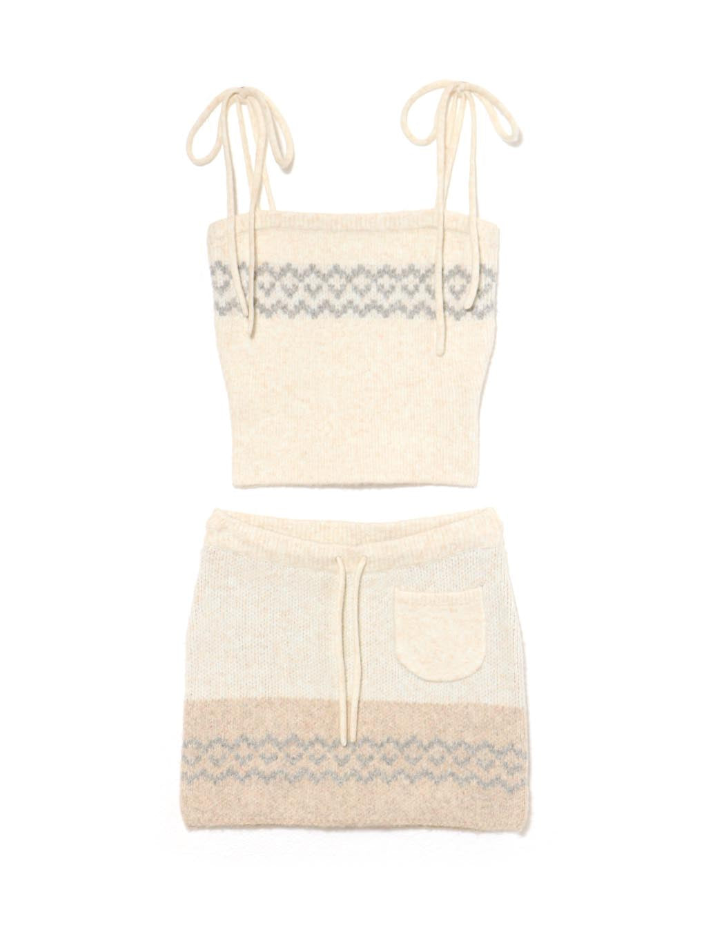 ANDMARY】Heart nordic cardigan set up