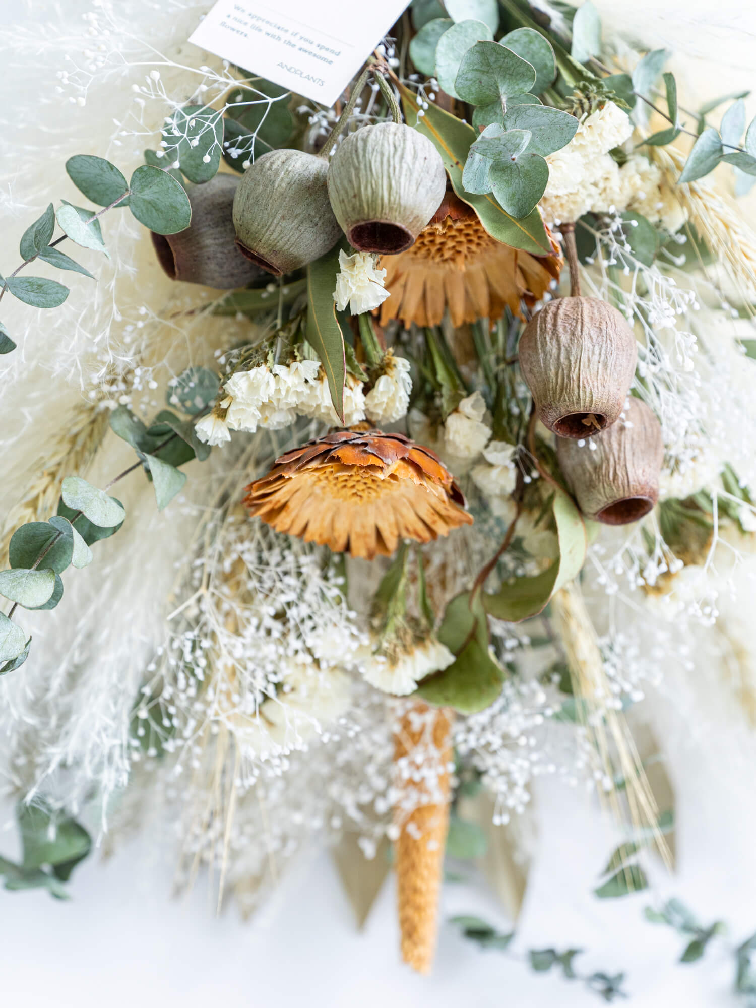 壁に掛ける】ドライフラワーのスワッグ - グリーン - | お花の通販AND