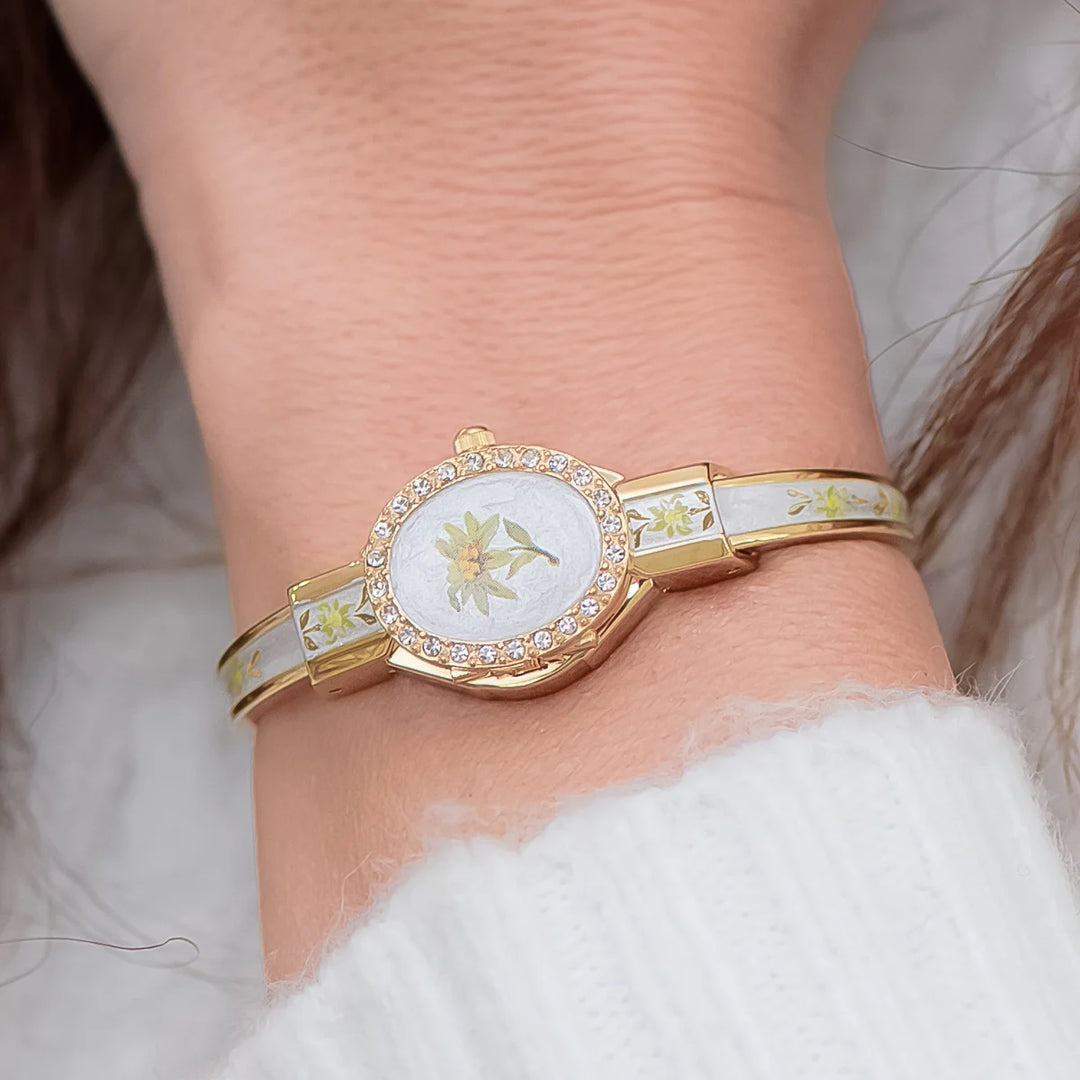 Edelweiss Crystal Gold Pearl White – André Mouche