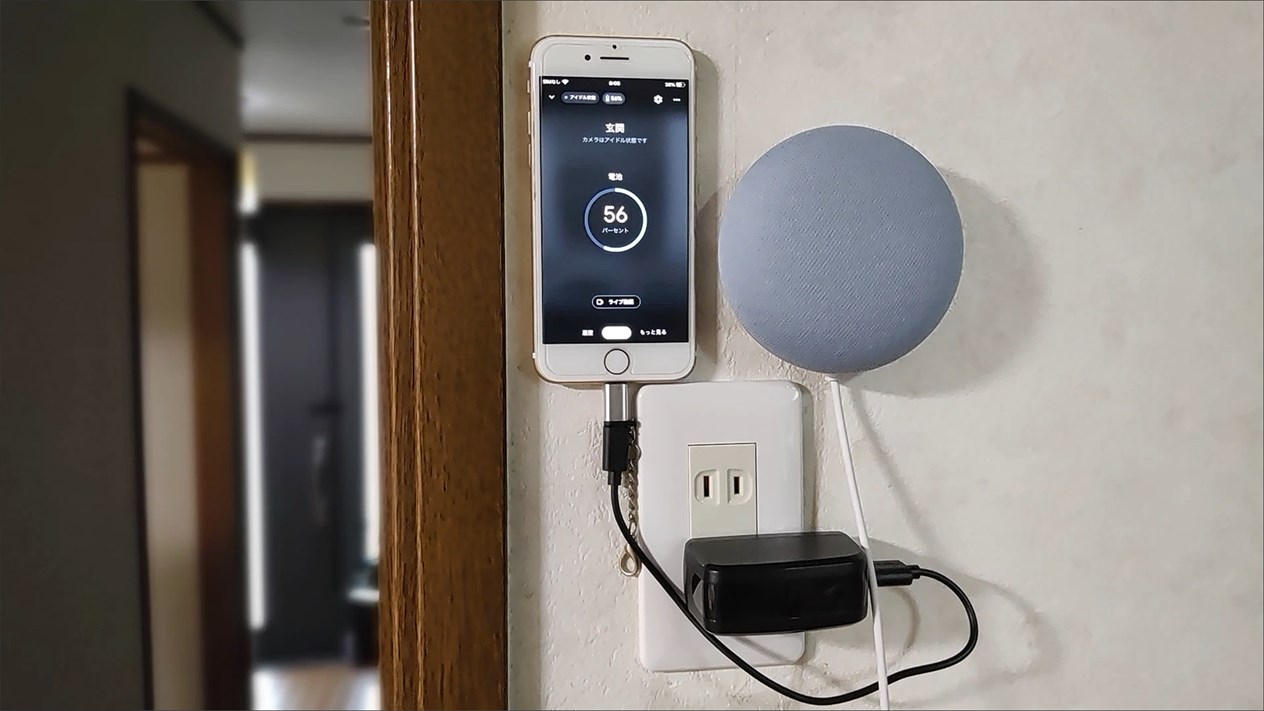 GoogleNestDoorbellに電源アダプターをつけてバッテリーの心配なくなる