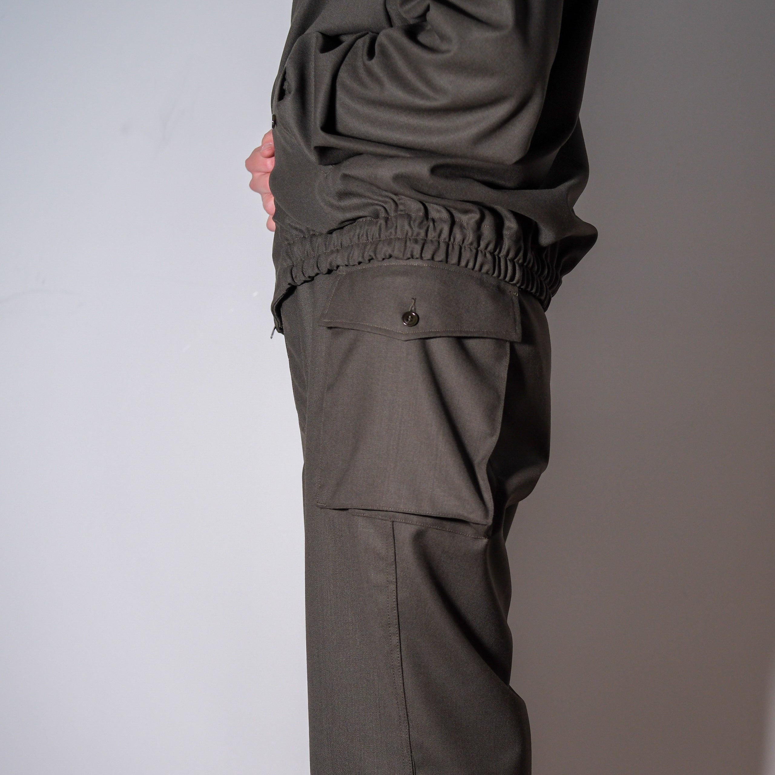 PHIGVEL - HOPSACK WIDE POCKET TROUSERS - FOREST – anemoscope