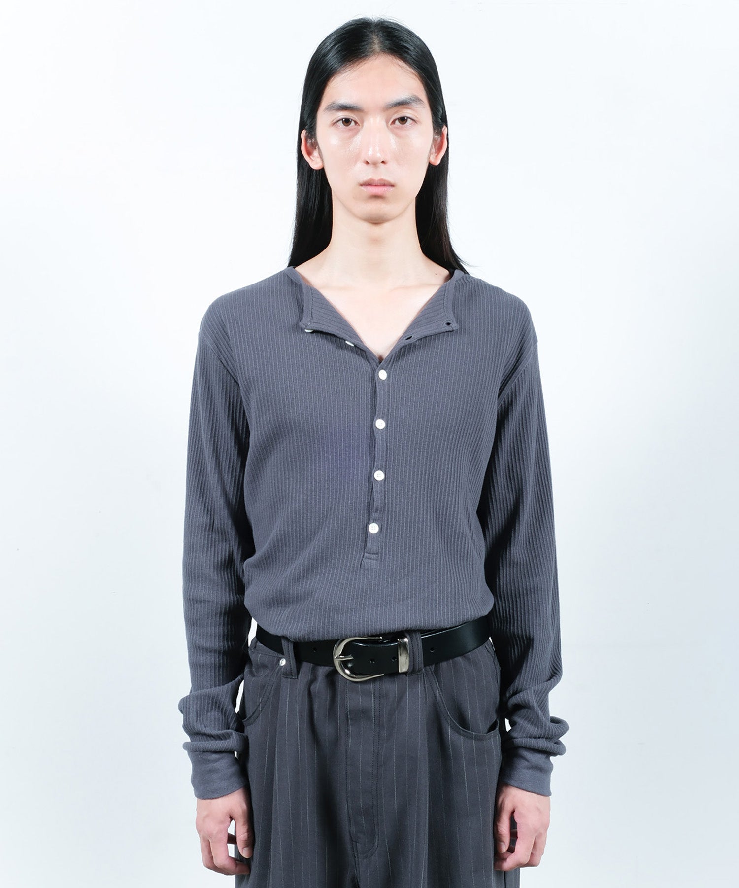 VINTAGE LIGHT RIB HENRY NECK L/S – ANLIO（アンリオ）