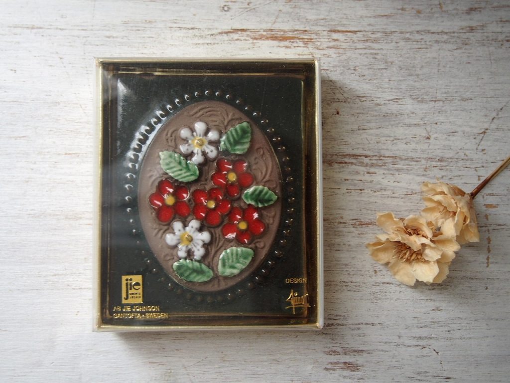 Jie Gantofta 陶板｜Aimo Nietosvuori｜スウェーデンヴィンテージ｜花