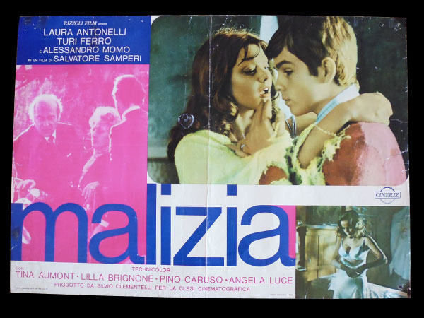 イタリア 映画 アンティークポスター Malizia (1973年) 青い体験
