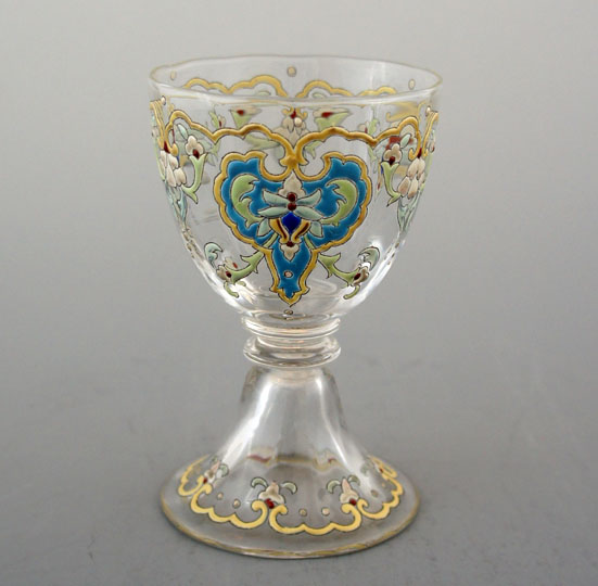 エミール・ガレ「エナメル彩ワイングラス」《アンティックかとう》