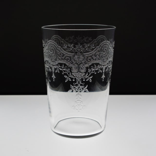 オールドバカラ「エッチング文様 ゴブレット 高さ10.5