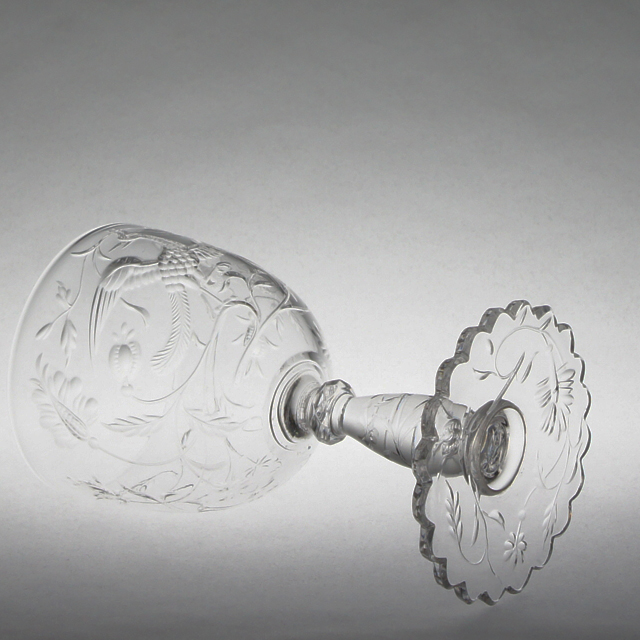 オールドバカラ「鳳凰文 グラス（小）高さ10.2cm（容量約60ml