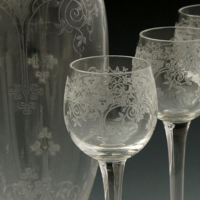 オールドバカラ「“TREFLE” リキュールセット（ボトル2本&グラス6客